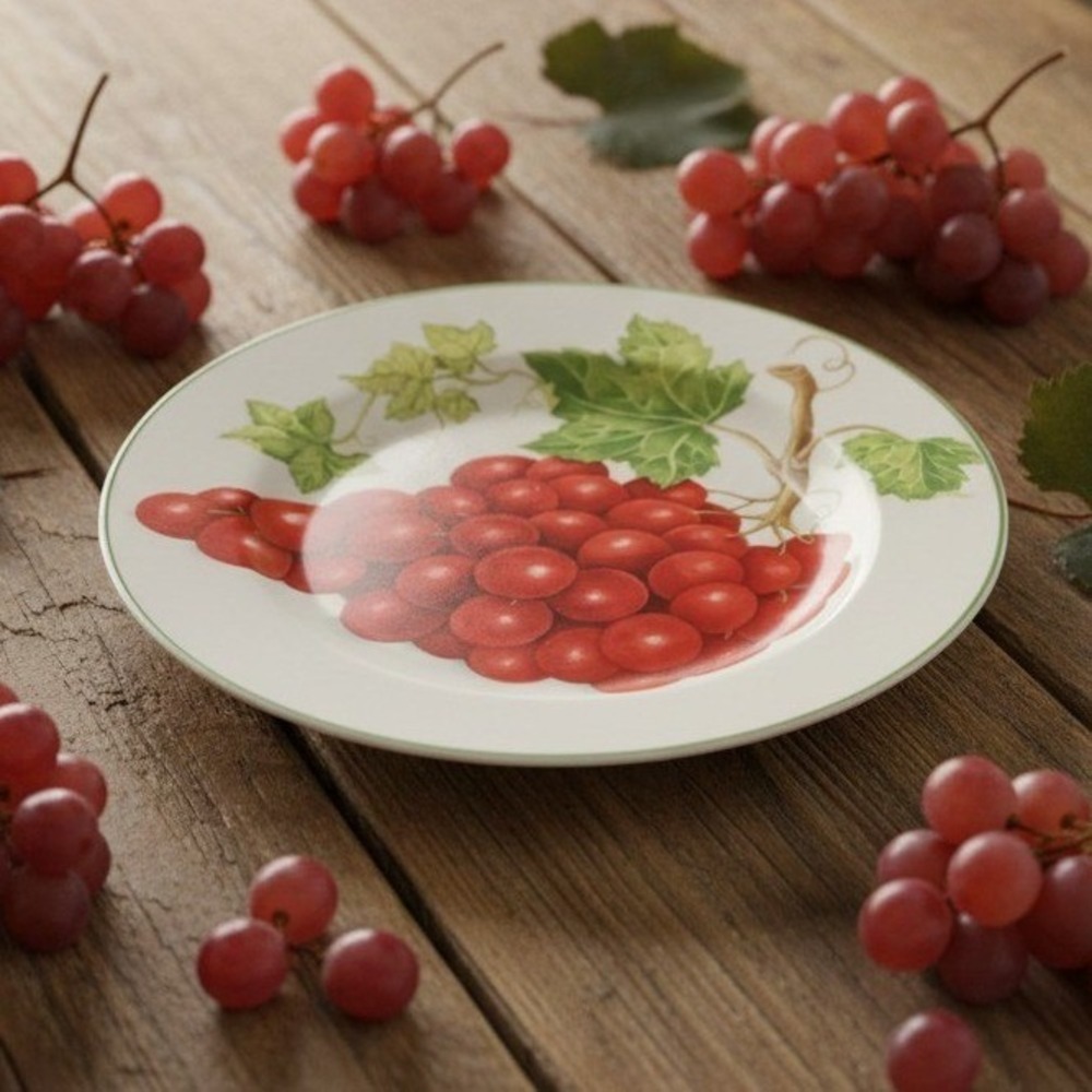 American Atelier At Home VINEYARD 8-1/4" Luncheon/Salad Plate Red Grapes #5039